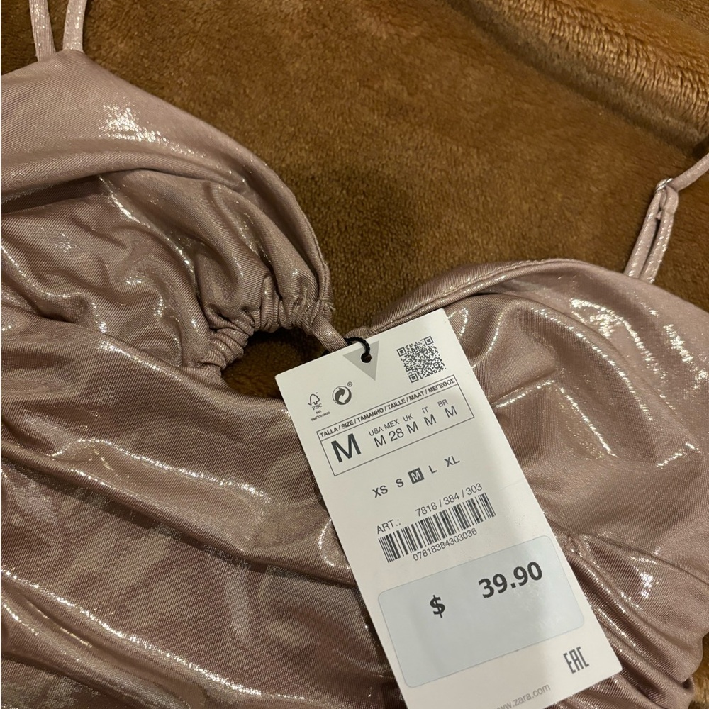 Zara gold bodysuit NWT